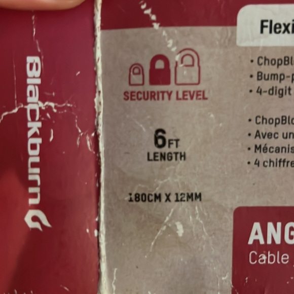 Blackburn Angola Combo Cable Lock 6ft length 180cm x 12mm Flexible Braided Steel - Picture 4 of 9